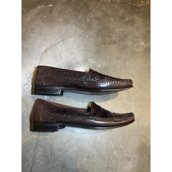 Giorgio Brutini Men's 9D Brown Genuine Lizard Leather Dress Shoes Made in Brazil - Picture 5 of 8